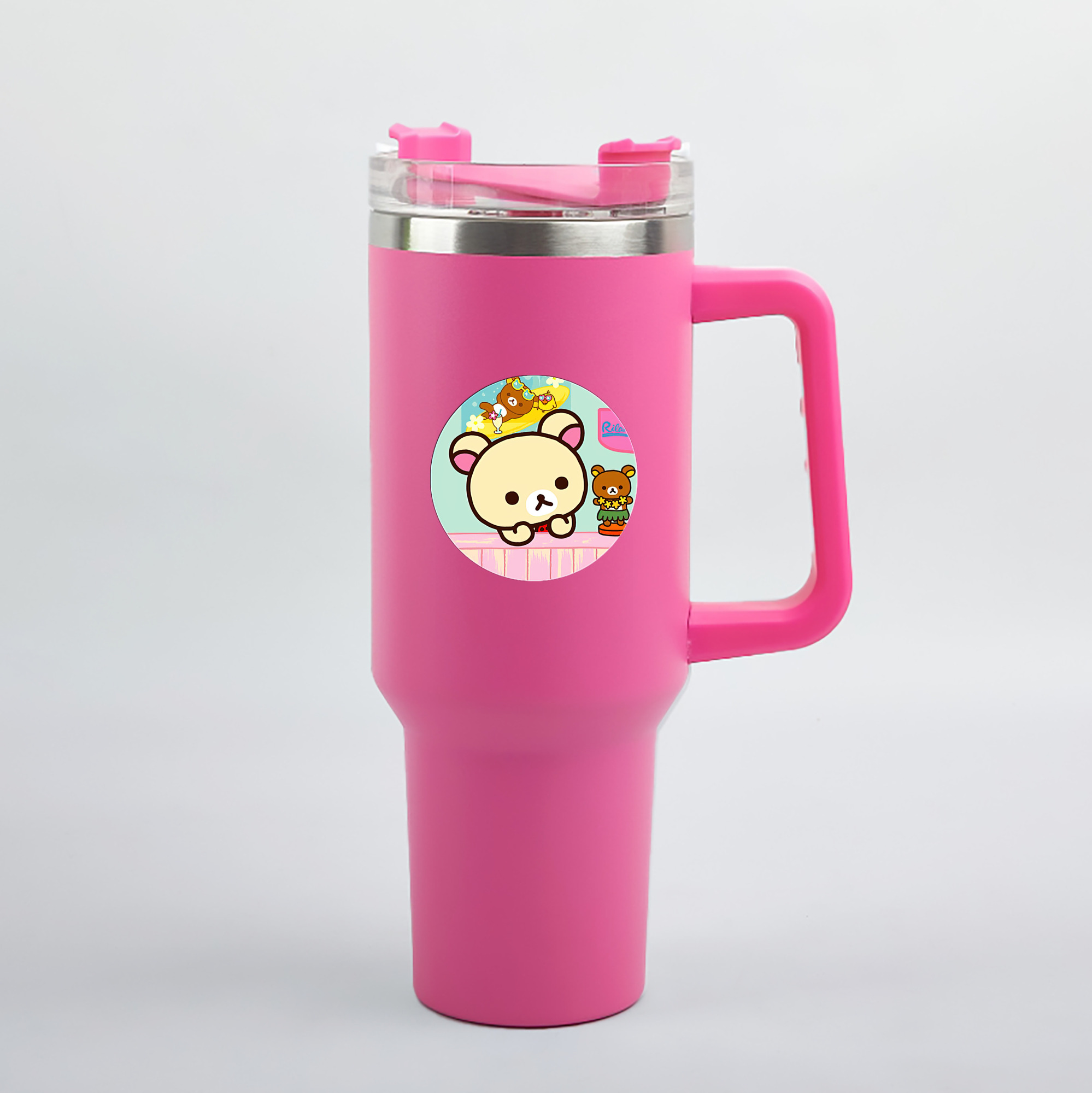 （画像用） リラックマ リラックマ キイロイトリ Rilakkuma Korilakkuma Kiiroitori 1200mL車用タンブラー（カラープリント）